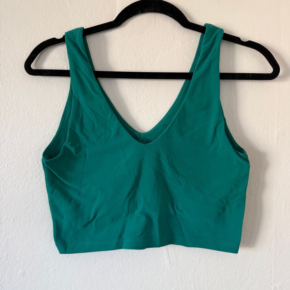 Carbon38 teal v-neck longline bra